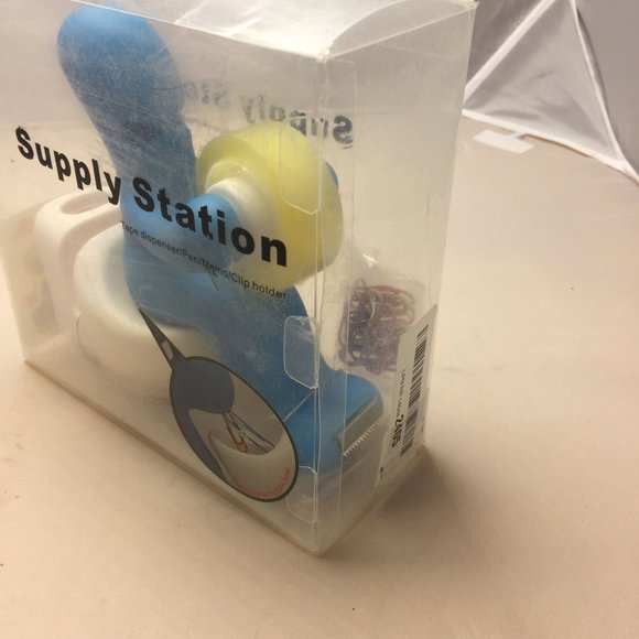 Supply Station Tape Dispenser Pen Memo Clip Holder Office Desk Toilet Humor - Picture 8 of 9